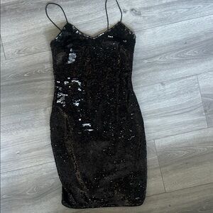 Armani Exchange Black Sequin Dress Sz 2